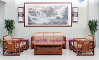 新中式刺猬紫檀客厅软体沙发6件套 红木简约现代全实木花梨木家具