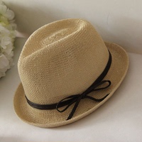 新款黑色遮阳帽男士女士爵士帽小礼帽韩国亲子儿童春夏季草编帽子