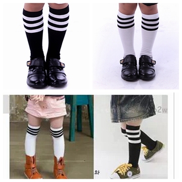 夏秋儿童中筒袜子男女童可爱纯棉条纹袜 舞蹈足球篮球运动透气袜