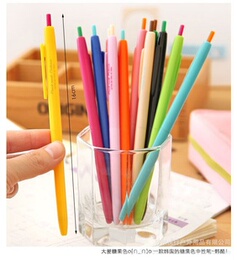彩色中性笔12色 糖果色创意笔 按动彩色笔 12色 随机