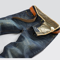2015新款牛仔裤男士秋冬款直筒加厚款微弹修身款青年休闲直筒长裤