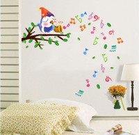 可移除墙贴 鸟儿歌唱 儿童幼儿房身高贴卧室背景墙贴壁饰家居饰品
