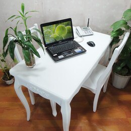 韩式家具 田园家居 白色手绘 简约时尚餐桌 方形餐桌 休闲桌 书桌