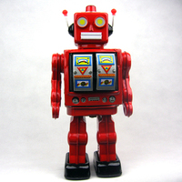 80后怀旧童年经典 铁皮玩具 大号红色电动机器人 创意新奇特礼物