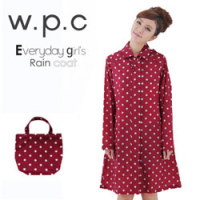 日本wpc正版雨衣 风衣式时尚雨衣 女A字款透气超防水雨披R-1005款