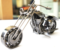欧美式铁艺合金摩托车桌面摆件模型复古金属铁皮车模工艺品客厅