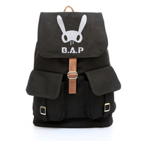BAP B.A.P 时尚百搭双肩带盖背包 书包 帆布包