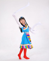 新款少儿少数民族演出服 儿童演出服装藏族蒙古族舞蹈女童表演服