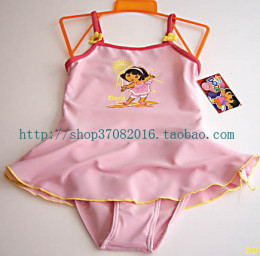 女童泳衣 迪士尼草莓公主朵拉连体游泳衣 儿童泳衣