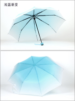 2015年潮流时尚经典渐变创意韩国纯色包边三折晴雨伞男女学生雨伞
