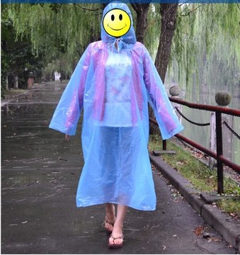 正品一路有我 旅行成人雨披户外夹衫式一次性雨衣旅游带抽绳 2丝