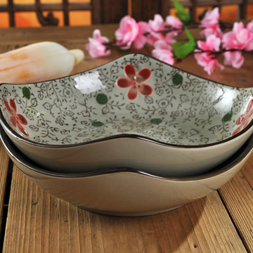 日式和风 陶瓷釉下彩餐具 菜盘 圆盘 鱼盘 菜盘 盘子 饭盘 碗