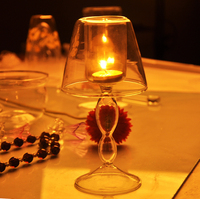 欧式简约玻璃烛台 唯美玻璃烛台 玻璃透明结婚烛台 优雅家居摆件