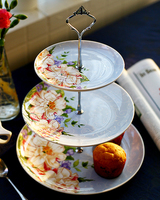 下午茶茶具水果盘创意欧式骨瓷陶瓷餐具三层果盘干鲜果盘点心盘子