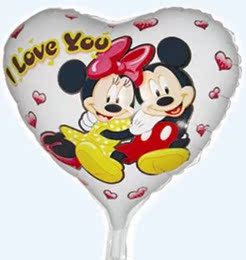 迪斯尼卡通系列 相爱米老鼠 七夕情人节18寸铝膜气球装饰布置批发