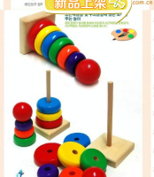 1-3岁早教中心婴幼儿木质益智能玩具蒙氏教具 小号彩虹套塔