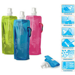 批发折叠水袋便携式可折叠水瓶户外塑料水袋l超轻外壳水壶