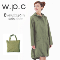 新款日本wpc正品女韩版成人时尚风衣式雨衣超轻防水透气长款雨衣