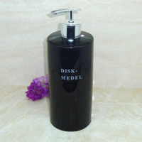 陶瓷乳液瓶洗手液瓶乳液分装品卫浴组香水瓶纯黑色酒店用品f