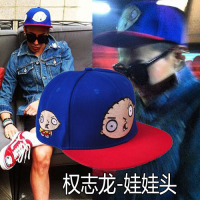 嘻哈帽子男女韩版潮BIGBANG权志龙GD娃娃头蓝色街舞平沿棒球帽