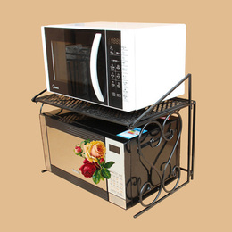 铁艺微波炉架子 双层 美式微波炉架置物架 厨房收纳架烤箱架