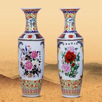 景德镇特价陶瓷器落地大花瓶 花开富贵等多款花色1.2米-1.8米客厅