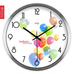 包邮创意艺术现代简约彩色气球 挂钟时钟大号客厅全静音石英钟表