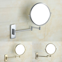 蒙帝卡欧 美容镜  壁挂浴室化妆镜 卫生间折叠伸缩放大镜子 全铜