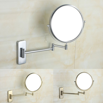 蒙帝卡欧 美容镜  壁挂浴室化妆镜 卫生间折叠伸缩放大镜子 全铜