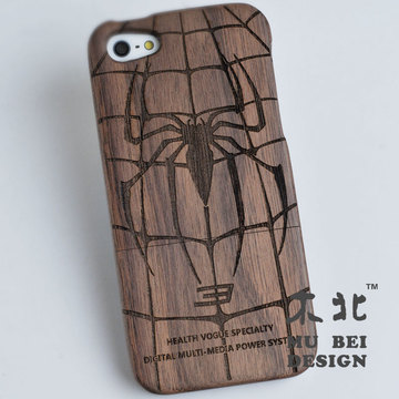 iphone7木质手机壳 苹果6sPlus蜘蛛侠实木头边保护套 s7三星Note5