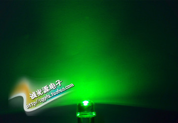 LED中功率8MM草帽翠绿光0.25W纯绿色F8LED灯珠高亮散光正白大功率