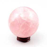 昌达 天然粉水晶球摆件粉晶球摆件送底座助爱情水晶粉色促姻缘