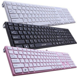【送膜】DELUX 多彩 K1000U 巧克力 超薄键盘 全新行货 静音时尚