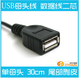 太阳能电池板焊接线 USB母头线 USB数据线 单母头 尾部上锡 两芯