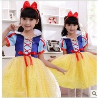 白雪公主裙儿童六一儿童节服装迪士尼表演扮演服装 公主裙女童