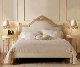 1.8米床定制家具 新古典家具定制 雕花双人床  布艺床软靠床