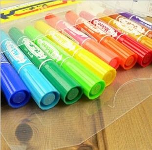 国产斑马12色套装油性笔 彩色双头广告笔 POP马克笔 大双头记号笔