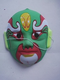 万圣节中圣诞节元旦传统中国风京剧手绘脸谱面具绿