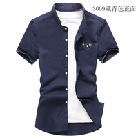 【天天特价】2014夏新款男装男士短袖衬衫亚麻韩版潮男式短袖衬衣