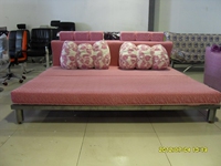 天津沙发床/粉红布艺术家具城商场折叠床/枕头布小户型包送安装