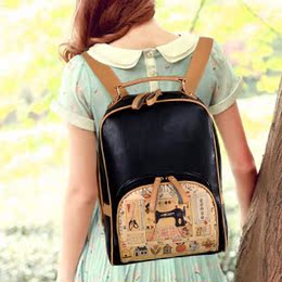 时尚韩版日系森林学院风学生包女包大包双肩包背包可爱印花潮包邮