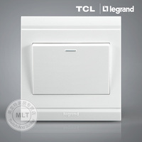 TCL罗格朗开关 tcl开关面板 美仑山系列一开单控 带荧光