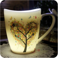 韩国可爱创意陶瓷杯月牙杯结婚情侣杯子骨瓷马克杯咖啡杯简约水杯