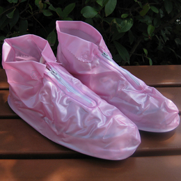利雨精品 新款女士珠光平底加厚低帮防水鞋套/防雨鞋套雨靴套