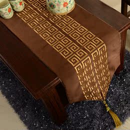 现代中式餐桌台布桌旗布 中国风古典茶几布高档 电视柜桌旗 床旗