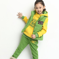 童装冬装套装促销价男女童加绒加厚韩版三件套中大童小童