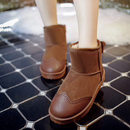 2016冬季新款牛反绒面短筒甜美蝴蝶结雪地靴舒适加厚保暖女棉靴子