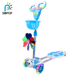 Sopop/索普四轮蛙式儿童滑板车闪光轮摇摆车四轮滑板车卡通玩具