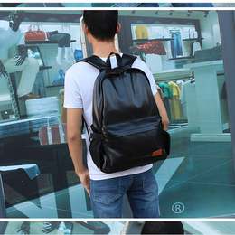 旅行运动学生书包潮男ipad电脑包优质PU皮双肩背包韩版单肩手提包