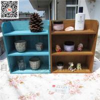 zakka杂货木质创意多层桌面收纳盒化妆品实木置物架柜杂物办公桌